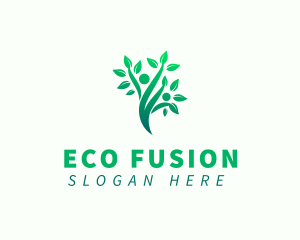 Eco Human Tree Plant Logo