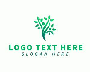 Eco Human Tree Plant Logo