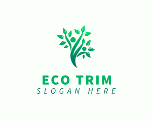 Eco Human Tree Plant logo design