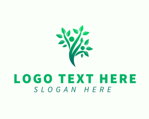 Vegetarian - Eco Human Tree Plant logo design