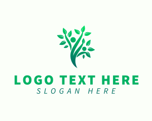 Eco Human Tree Plant Logo