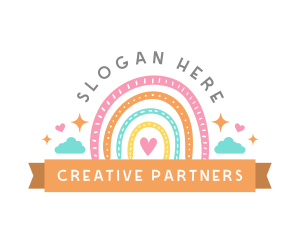 Cute Creative Rainbow logo design