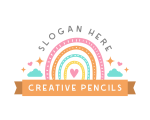 Cute Creative Rainbow logo design