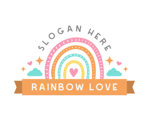 Cute Creative Rainbow logo design