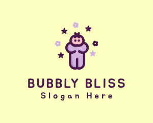 Purple Baby Child logo design