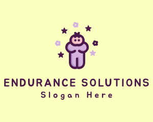 Purple Baby Child logo design