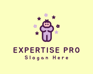 Purple Baby Child logo design