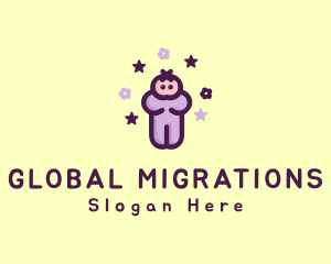 Purple Baby Child logo design