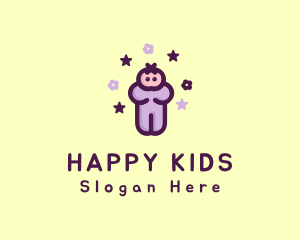 Purple Baby Child logo design