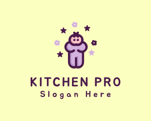 Purple Baby Child logo design