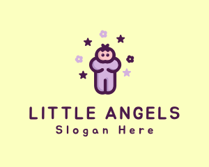 Purple Baby Child logo design