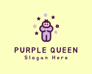 Purple Baby Child logo design