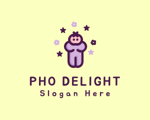 Purple Baby Child logo design