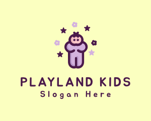 Purple Baby Child logo design