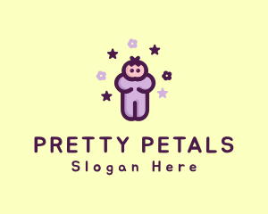 Purple Baby Child logo design