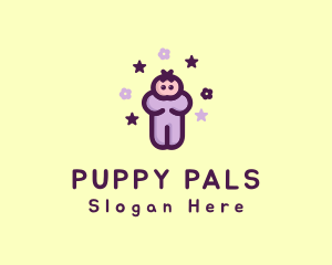 Purple Baby Child logo design