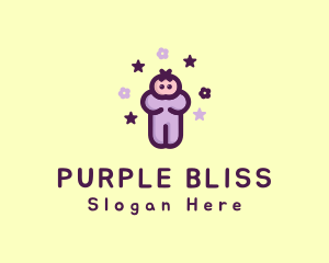 Purple Baby Child logo design