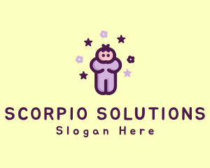 Purple Baby Child logo design