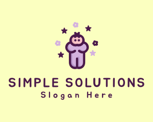 Purple Baby Child logo design