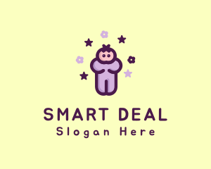 Purple Baby Child logo design