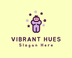 Purple Baby Child logo design