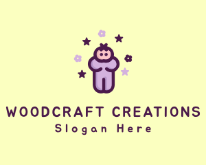 Purple Baby Child logo design