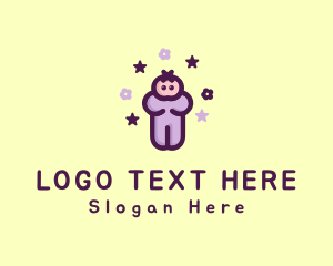 Young - Purple Baby Child logo design