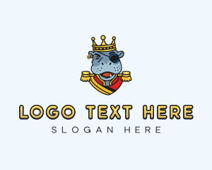 Mobster - King Gangster Hippopotamus logo design