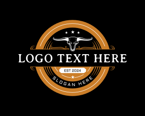 Cattle - Bull Ranch Texas logo design