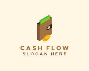 Money Brown Wallet  logo design