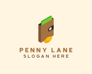 Penny - Money Brown Wallet logo design