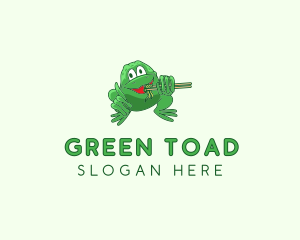 Toad - Frog Chopsticks Noodles logo design