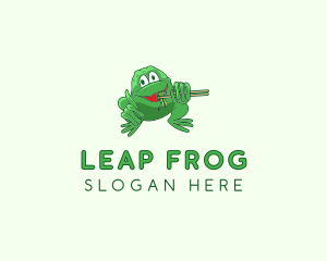 Frog - Frog Chopsticks Noodles logo design