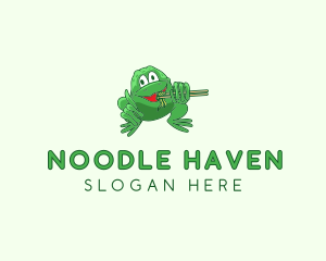 Noodle - Frog Chopsticks Noodles logo design