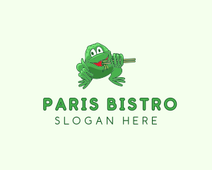 Frog Chopsticks Noodles logo design