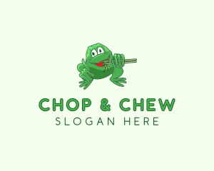 Bowls - Frog Chopsticks Noodles logo design