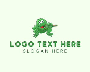 Toad - Frog Chopsticks Noodles logo design