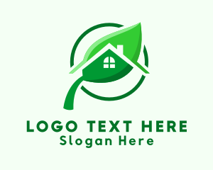 Greenhouse - Residential House Leaf logo design