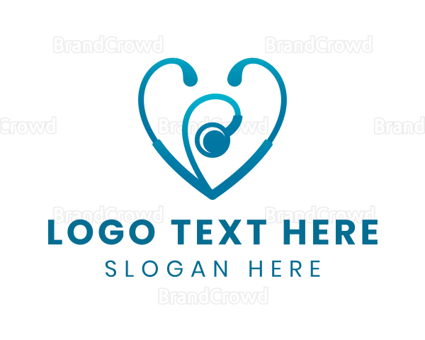 Medical Heart Stethoscope Logo