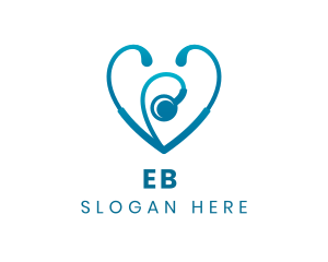 Medical Heart Stethoscope Logo