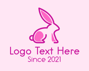 Hare - Pink Pet Bunny logo design