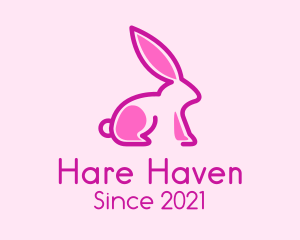 Pink Pet Bunny logo design