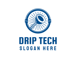 Leak - Plunger Plumbing Pipe logo design