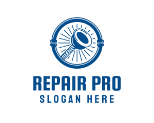 Fix - Plunger Plumbing Pipe logo design