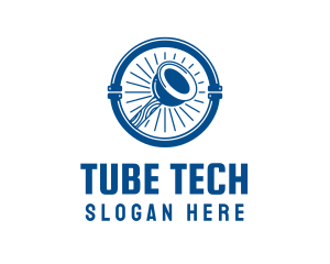 Tube - Plunger Plumbing Pipe logo design