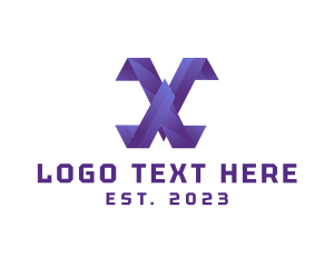 Gradient - Modern Digital Letter X logo design