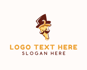 Hat - Pizza Food Mustache logo design