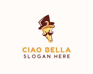 Pizza Food Mustache logo design