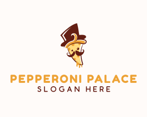 Pepperoni - Pizza Food Mustache logo design