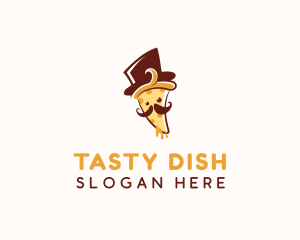 Pizza Food Mustache logo design